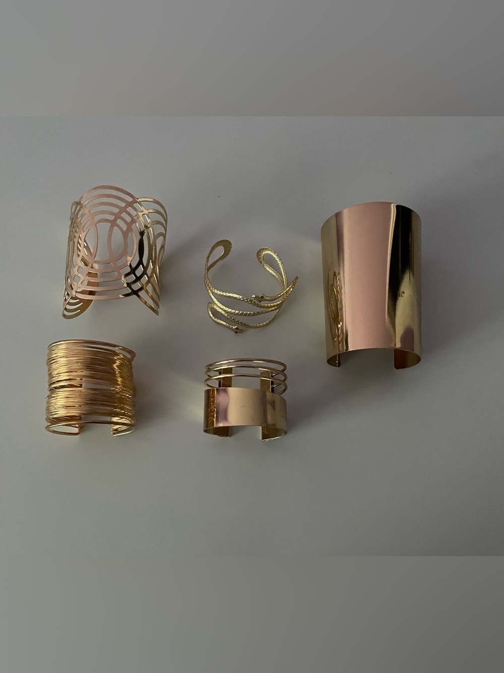 Gold Women's Cuff Bracelet Set